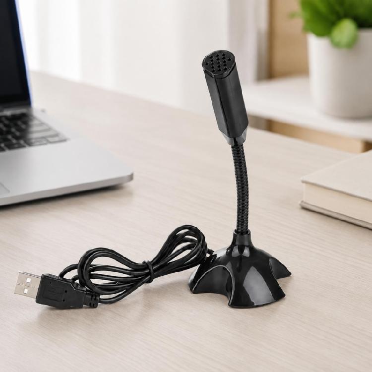 Driver-Frees Wire Microphones for Computer Voice Input, with Flexible Gooseneck and Weighted Base for Gaming and Karaoke