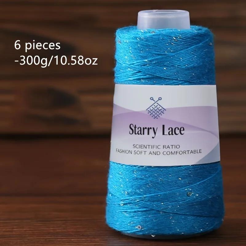 6 Stück Spitzengarn zum Stricken und Häkeln, 60 % Baumwolle, 50 g/Stück, 175 m/Stück, weiches, atmungsaktives Bastelgarn für Pullover, Schals, Mützen, Garn zum Häkeln gray