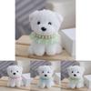 Adorable White Bichon Frise Plush Dog Toy With Cute Gray Pearl Puppy Design