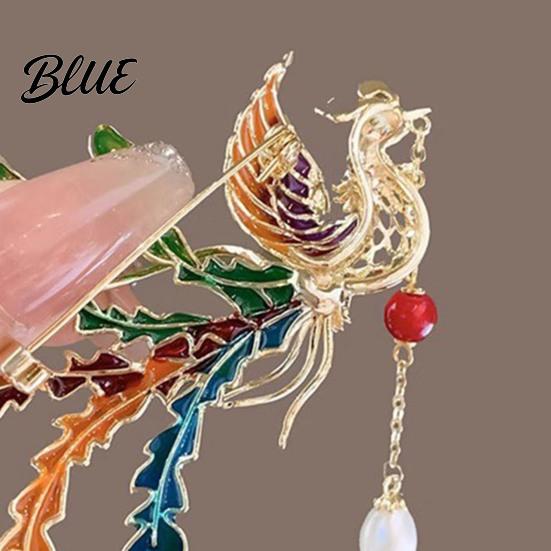 Phoenix Design Lapel Pin Brooch Retro Style with Faux Pearl