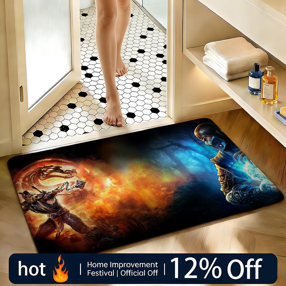Soft Absorbent Non-Slip Rug Game Mortal Kombat Floor Mat Home Decor Doormat Bedroom Floor Mat Shower Carpet