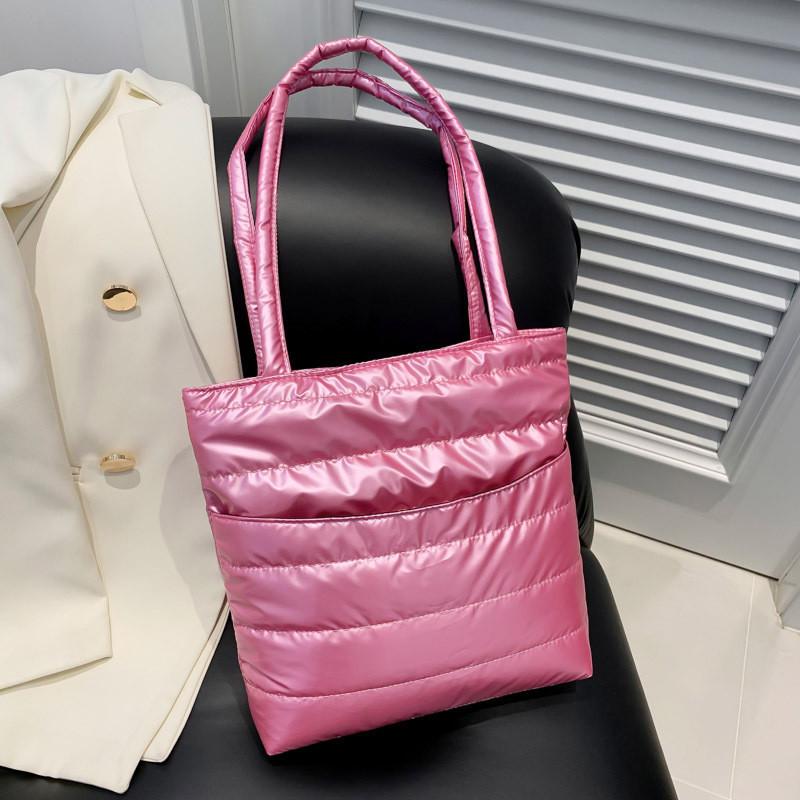 Trendy Street Style Cotton Tote Bag For Women Large Capacity Zippered Handbag