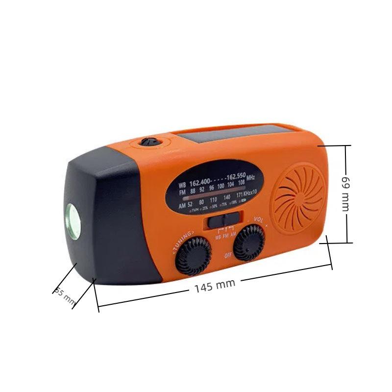 Multi-Function Emergency Radio: Hand-Crank & Solar Powered, Outdoor Ready, Flashlight & SOS Alarm