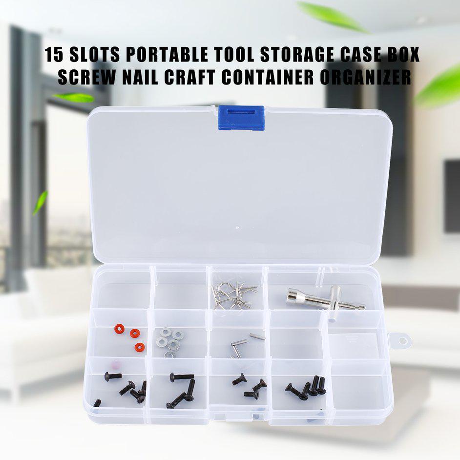 Nice 15 Slots Portable Tool Storage Case Box Screw Nail Craft