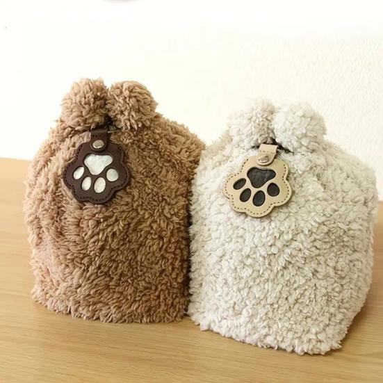 Pet Hair Keepsake Keychain Dog Cat Paw Shape Hair Storage