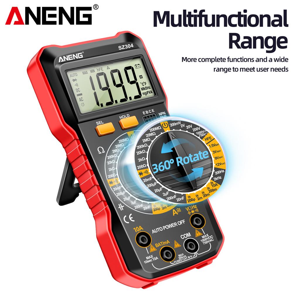 High Precision Professional Multimetro Tester Digital 2000 Counts Multimetes AC/DC Votage Current Resistance Ohm NCV ANENG SZ304