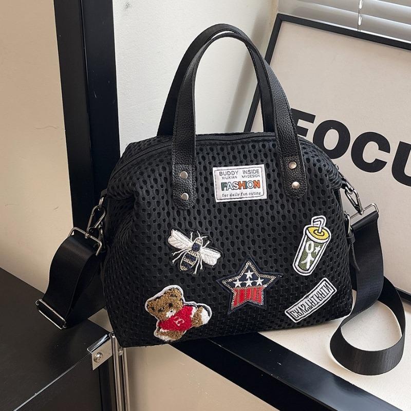 Casual Big Bag New Mesh Tote Bag Shoulder Bag Personalized Handbag Crossbody Bag Fashion Travel Commuter Bag