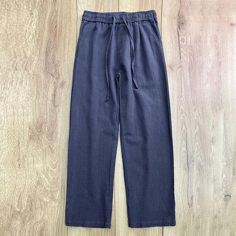 Premium Men's Wide-Leg Linen Trousers - Loose, Casual Fit for Spring, Summer, and Autumn