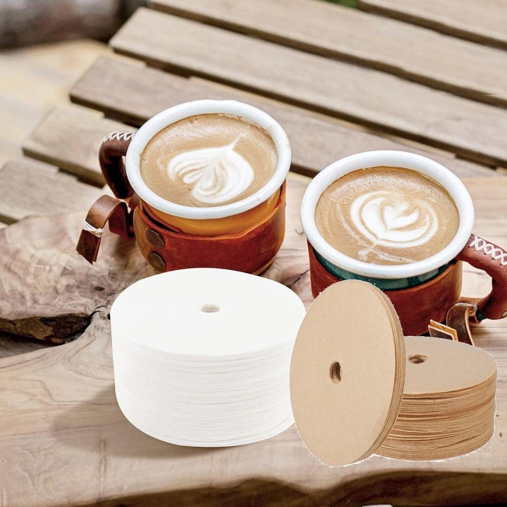 

200Pcs Natural Percolator Coffee Filters Unbleached Round Coffee Filter Paper Camping