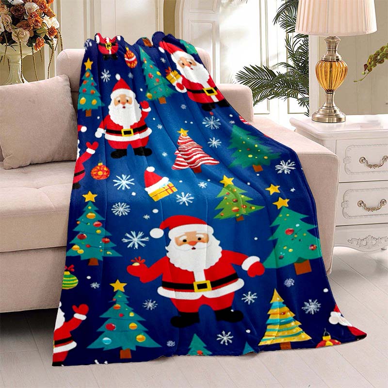 Personalized Santa Claus flannel blanket—suitable for sofas, beds, birthdays, children, friends, and gifts.