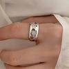 PANJBJ  925 Sterling Silver Double Layer Ring for Women Girl Gift Geometry Hollowing Out Minimalism Fashion Jewelry Wholesale