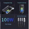 100W Transparent Digital Display 3-in-1 Fast Charging Cable