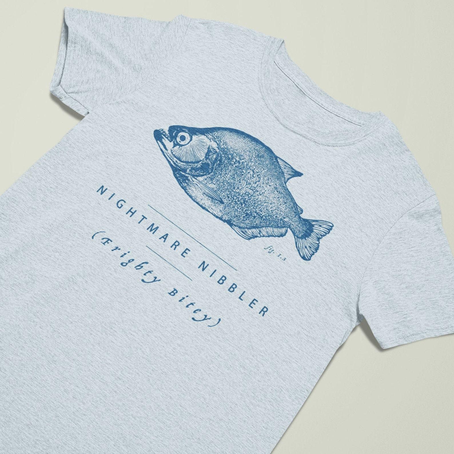 Piranha T-shirt – Nightmare Nibbler Funny Fish Tee 4XL
