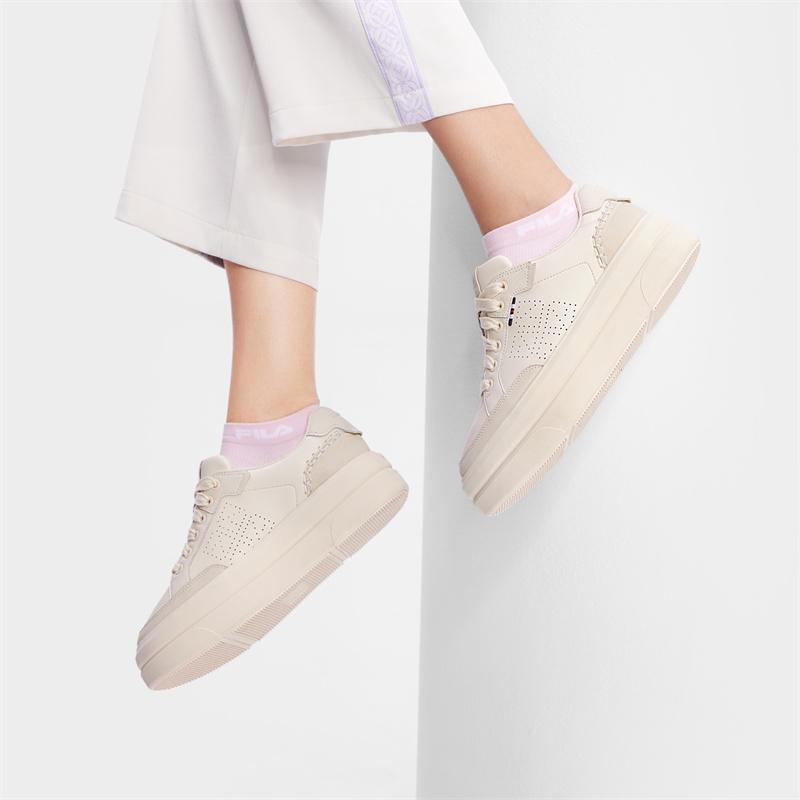 New FILA VICTORIA Skateboard Shoes Women's Antique White Color F12W431205FAW