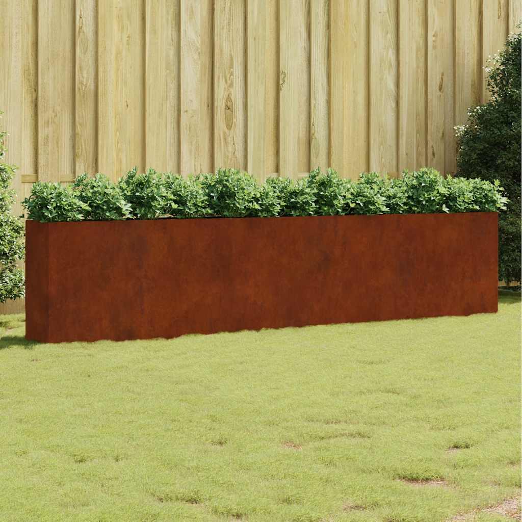 Vidaxl Raised Planter, 360X40X80 Cm, Corten Steel