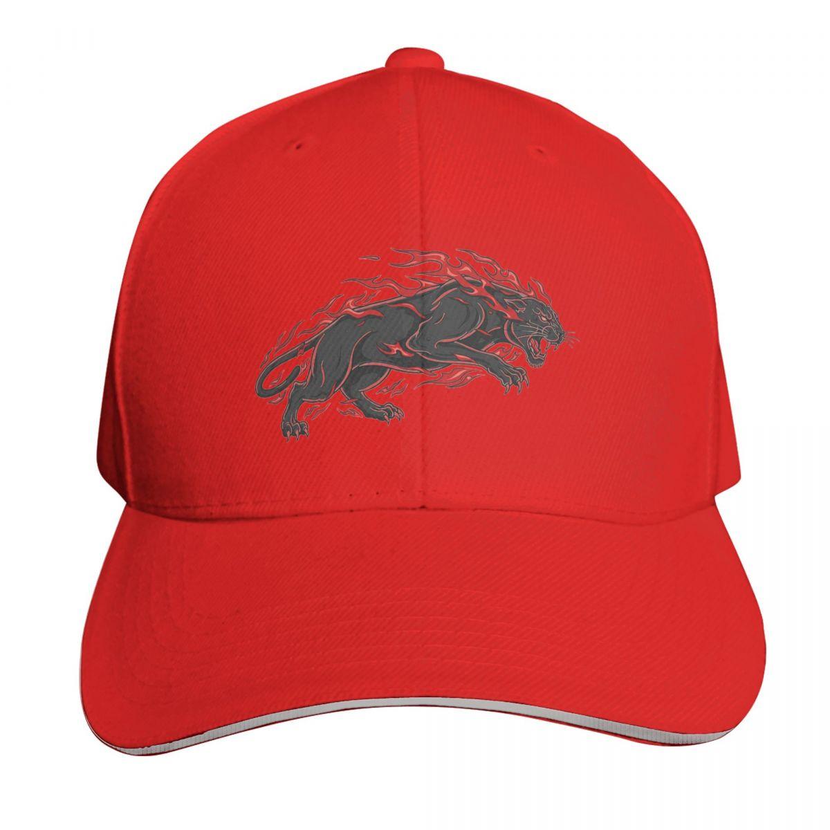 Fiery Panther Flaming Beast Cap Fashion Casual Baseball Caps Adjustable Hat Hip Hop Summer Unisex Baseball Hats Polychromatic One Size