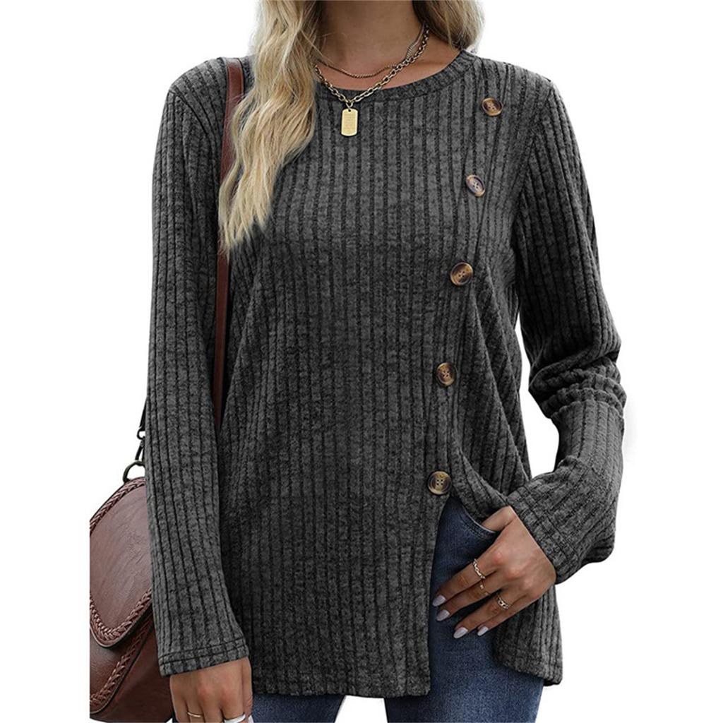 Womens Sweater Single-breasted Knitted Cardigan Long Sleeve Button Top Women Pullover