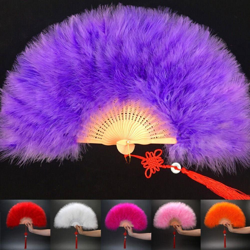 

Home Decor Folding Feather Fan Feather Dance Fan High Quality Handheld Fan