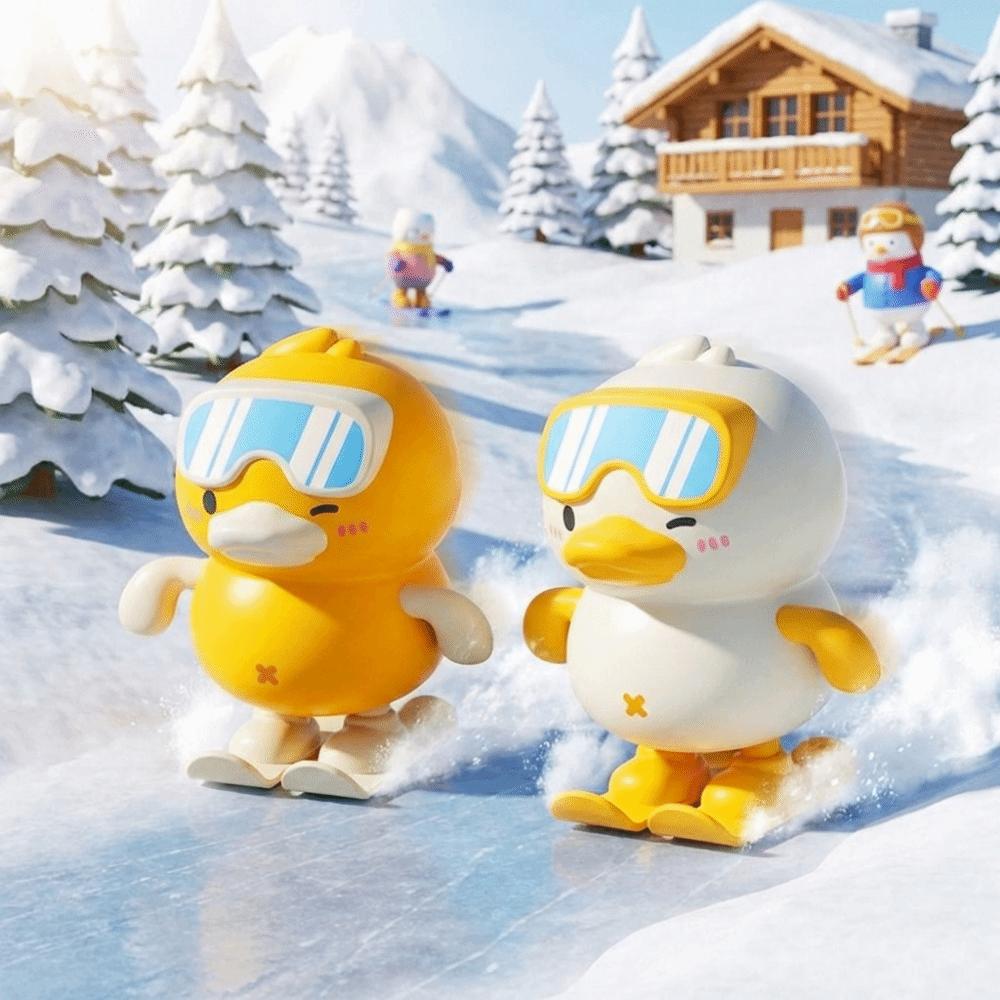 Plastic Material Skiing duck toy Yellow Duck Jumping Duck Toy Clockwork Duck Toy  Desktop Companion