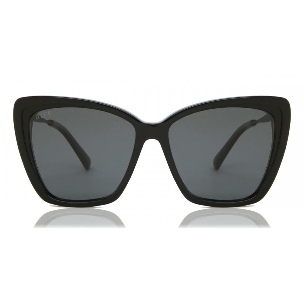 

Diff Becky Ii Polarized Black+dark Smoke Polarized Lens Women Sunglasses Black/58-16-145