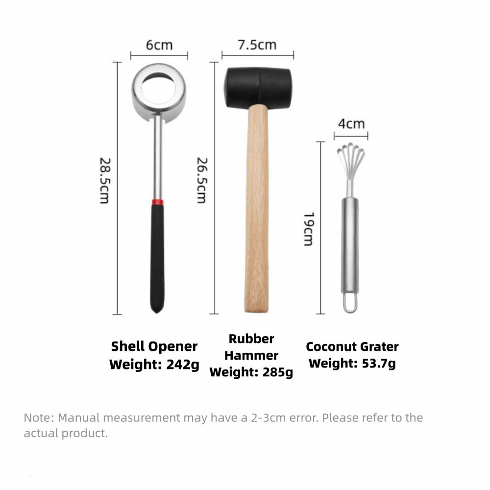 A Set Stainless Steel Coconut Opener Multifunctional Durable Coconut Meat Planer Portable Coconut Opener Tool Home Use