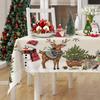 Christmas Snowman Reindeer Waterproof Tablecloth Party Table Decor Farmhouse Kitchen Dining Tablecloth Christmas Decorations