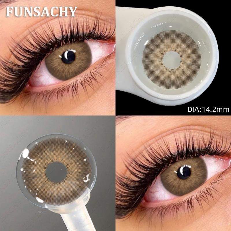 FUNSACHY 1 Pair Natural Colored Contact Lenses for Eyes Brown Pupils Lens Contact Lenses Cosmetic Green Contacts New Color Lens
