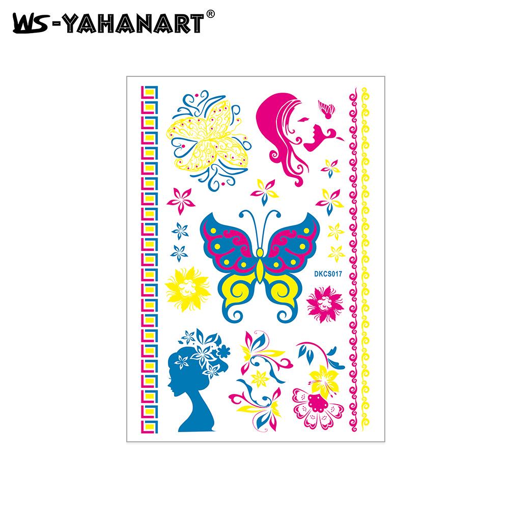Creative Fluorescent Waterproof Full Arm and Face Tattoo Sticker