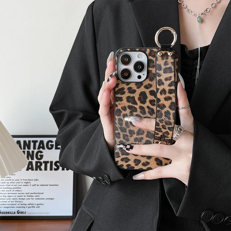 Wristband Mobile Phone Case for IPhone16promax Leopard Print for Apple 15X Personalized XR Trend 8plus