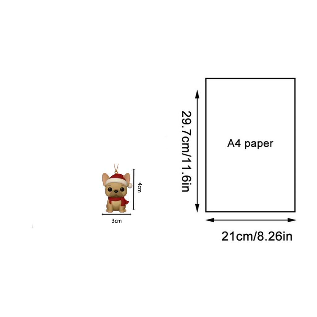 Dog Lovers Christmas Tree Ornament - 2D Design Cute Holiday Decoration