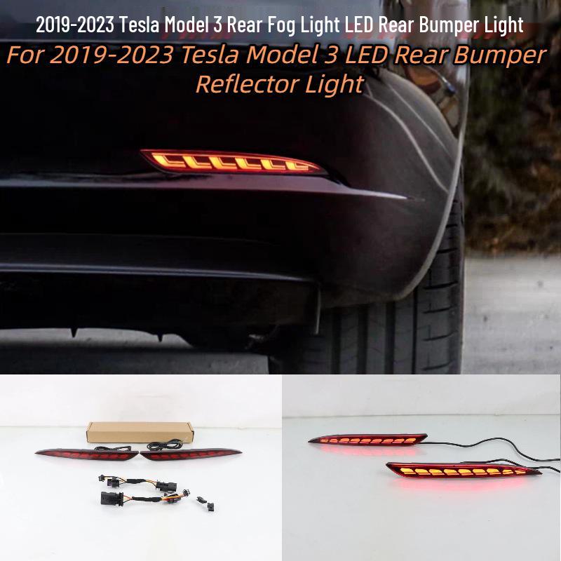 LED-Stoßstangen-Nebelschlussleuchte mit Fließwasser-Effekt für Tesla Model 3 (2019-2023)