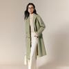 Gejin Women's Peak Lapel Merino Wool Long Coat