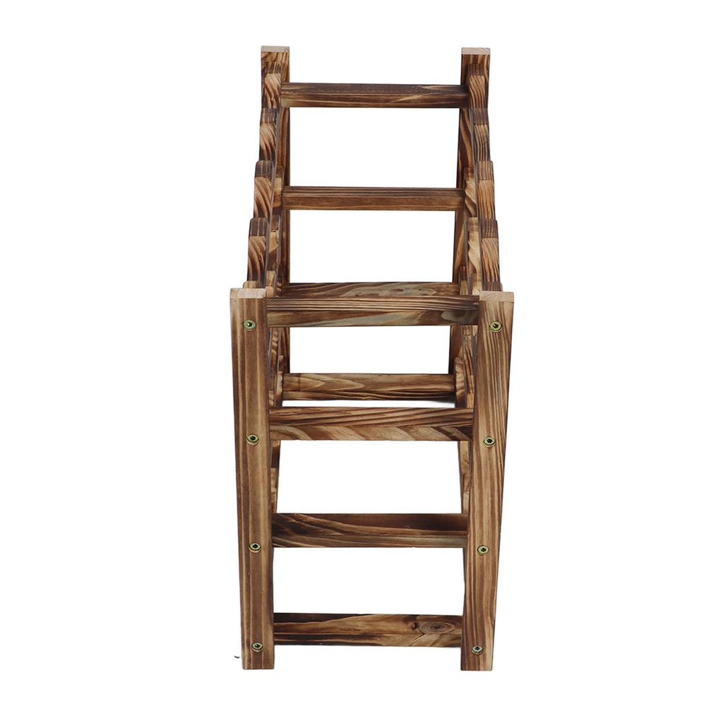Wine Rack Pine Wood Wine Bottle Storage Shelf Display Organizer Decor for Countertop Home 4 Layer