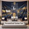 Custom Name Text Tapestry Lionel Messi Personalized Polyester Wall Tapestry For Bedroom And Room