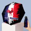 France National Football Team Manual Five Fold 8 Rib Umbrella Support Custom Text, Lightweight Travel Umbrella