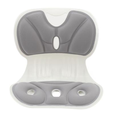 Back and Lumbar Support Breathable Fabric Petal Shaped Office Chair Seating Cushion Gray