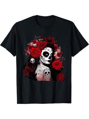 Women's Day of the Dead T-shirt, Mexican Sugar Skull