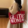 2025 Autumn New Fashionable Simple Tote Bag Korean Niche Letter Tote Bag Commuter Large Capacity Shoulder Bag