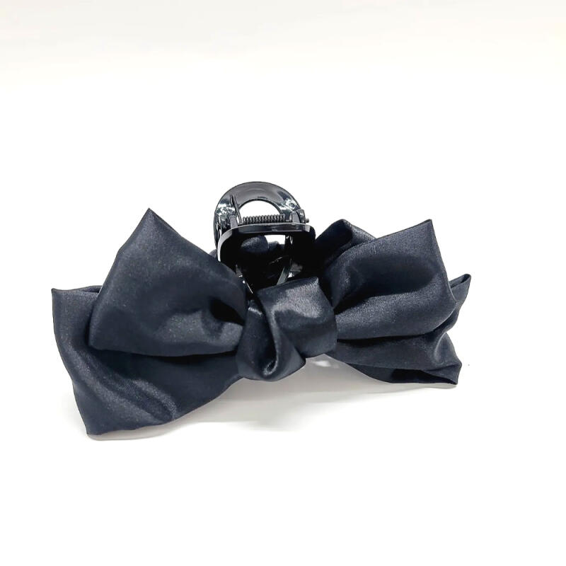 Big Ribbon Hair Clip Updo Half-up Hairpin Black