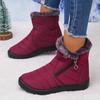 Women's Ankle Booties with Fuzzy Collar Stylish Winter Footwear Comfortable Slip on Design Trendy Short Boots