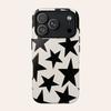 Fashionable black star pattern mobile phone case for iPhone17 16 15 14 13 12 11Pro/ Max /Plus anti-fall and shockproof backcover