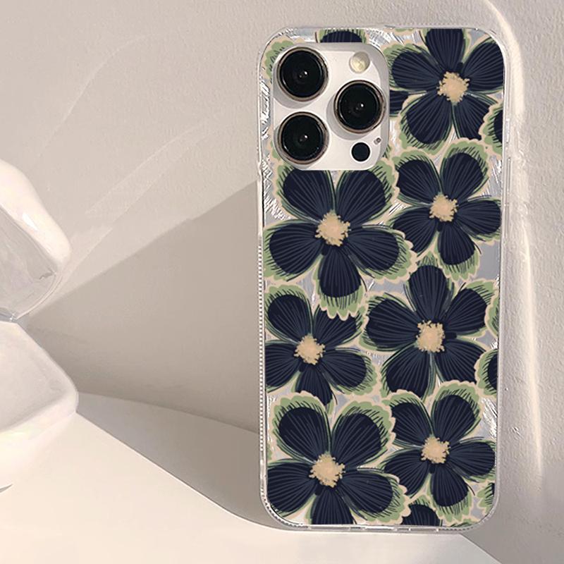 Black Stylish Flower Pattern Phone Case for Xiaomi Redmi Note 14 13 12 10 11 Pro Plus 5G 12S Redmi 14C 13C 4G Shockproof Cover