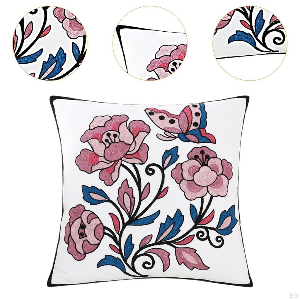 Decorative Pillowcase Throw Pillow Cover Cushion Case Embroidered Floral