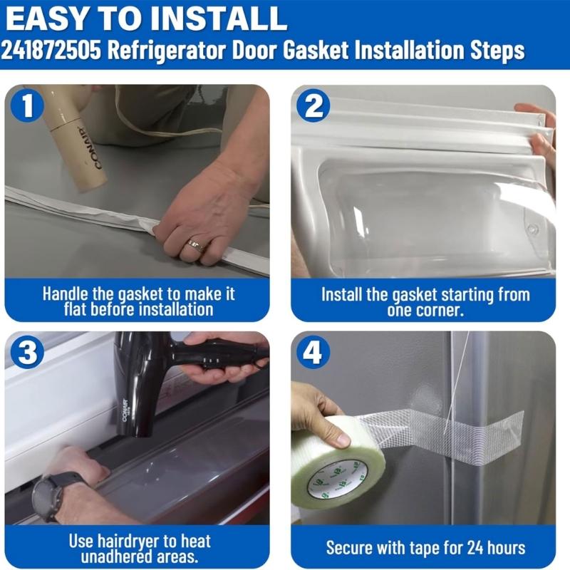 Freezer Door Gasket Alternative 28.4 X 20.8 Inches White For Numerous Models Quick Installation Guide Included