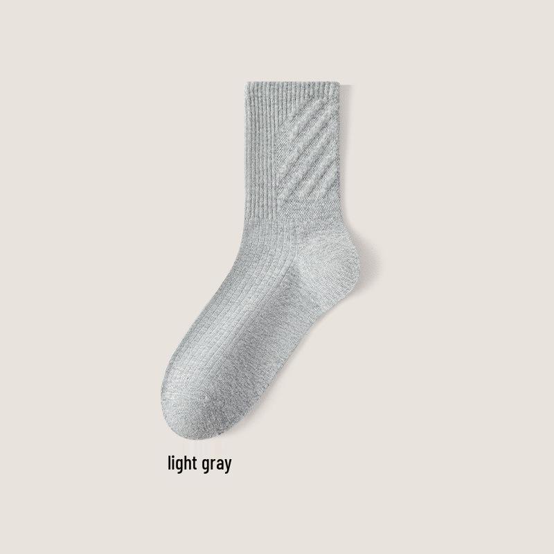 Men's Pure Cotton Antibacterial Mid-Calf Black Business Socks - 2025 New Autumn/Winter Style.