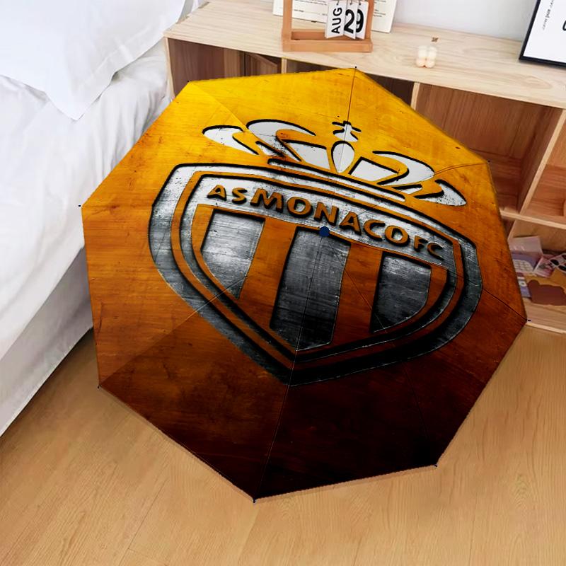 1PC Football Monaco Printed Umbrella Folding Umbrella, Automatic Umbrella 8-Frame for Travel, Camping Fan Gifts Christmas Gifts
