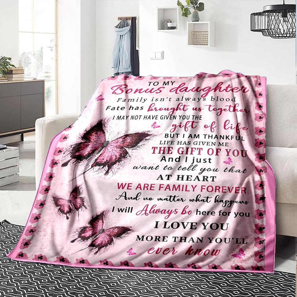 Pink butterfly Cozy Blanket Warmthful Decor Suitable for Sofa Couch Office Bed Picnics Ideal for All Seasons Stylish Decor Ideal Gift Y33