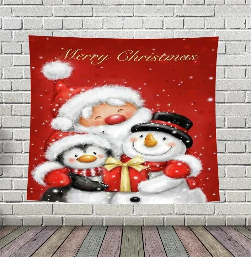 Рождественская тема Рождественский коттедж Гобелен Гостиная Диван Домашний декор — фото 11