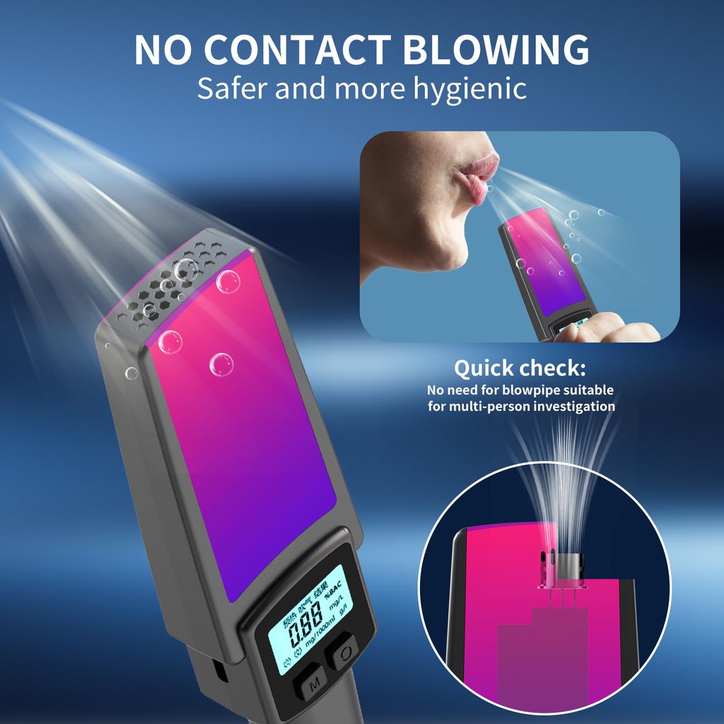 Portable Breath Alcohol Tester LED Digital Display Non-Contact Alcoholmeter Alcohol Tester Accuracy Drunk Driving Car Tester