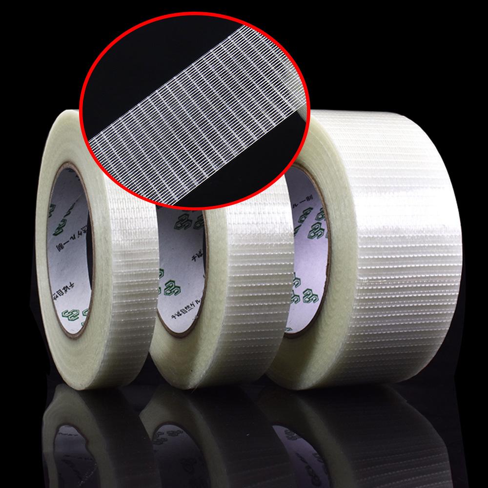 25M Grid Fiber Tape Toy Airplane Model Super Strong Mesh Single-Sided Tape Wear-Resistant Glass Fiber Strong Reinforced TapePinstriping Tape 3